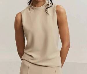 NEW LUNE ACTIVE forest essential sleeveless top in champagne